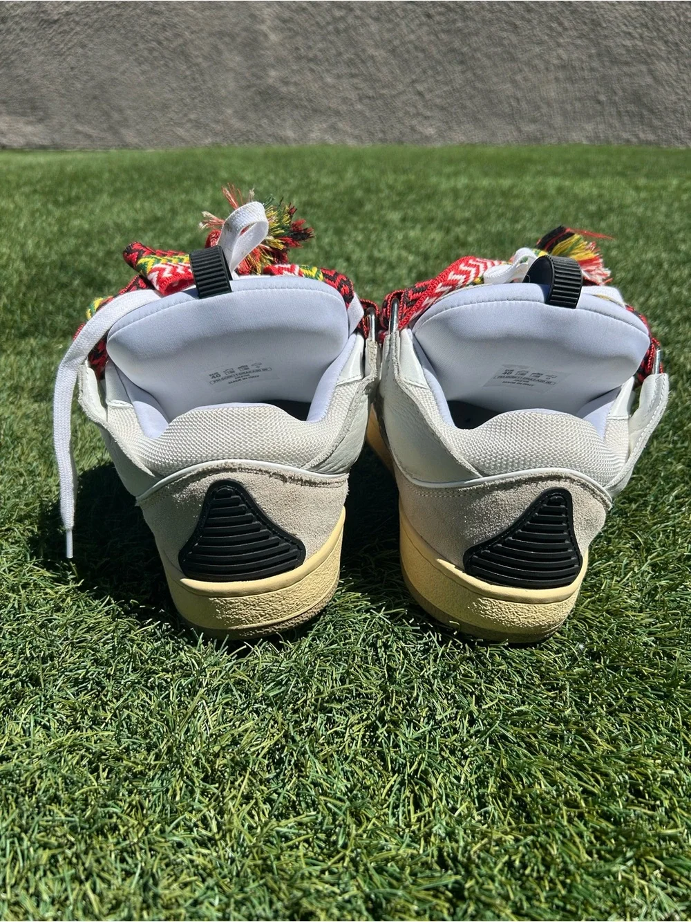Lanvin White Sneakers with Multicolor Red Accent Laces